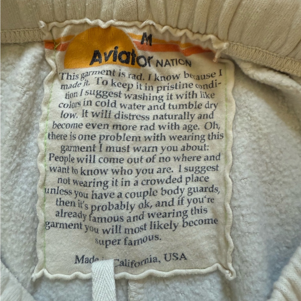 Aviator Nation Cream Sweatpants
